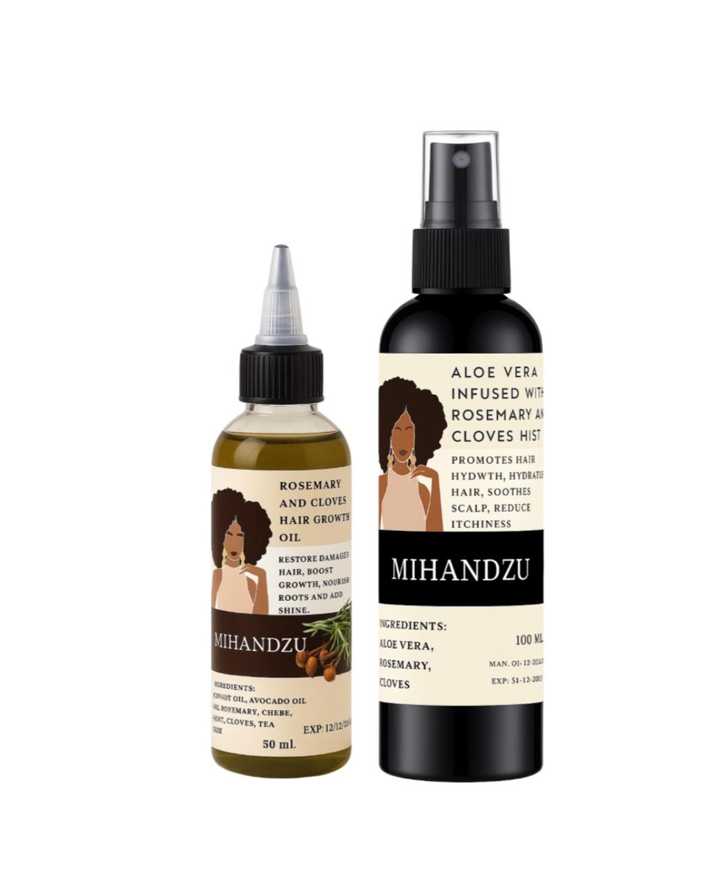 Rosemary & Cloves Hair Growth Oil & Aloe Vera Hair Mist Spray Set